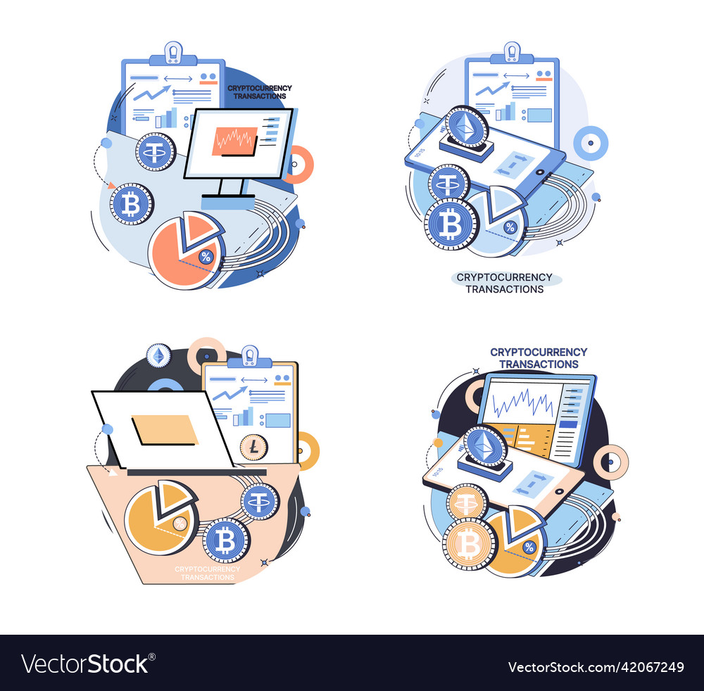 Cryptocurrency exchange platform and blockchain vector image Cryptocurrency exchange platform and blockchain
