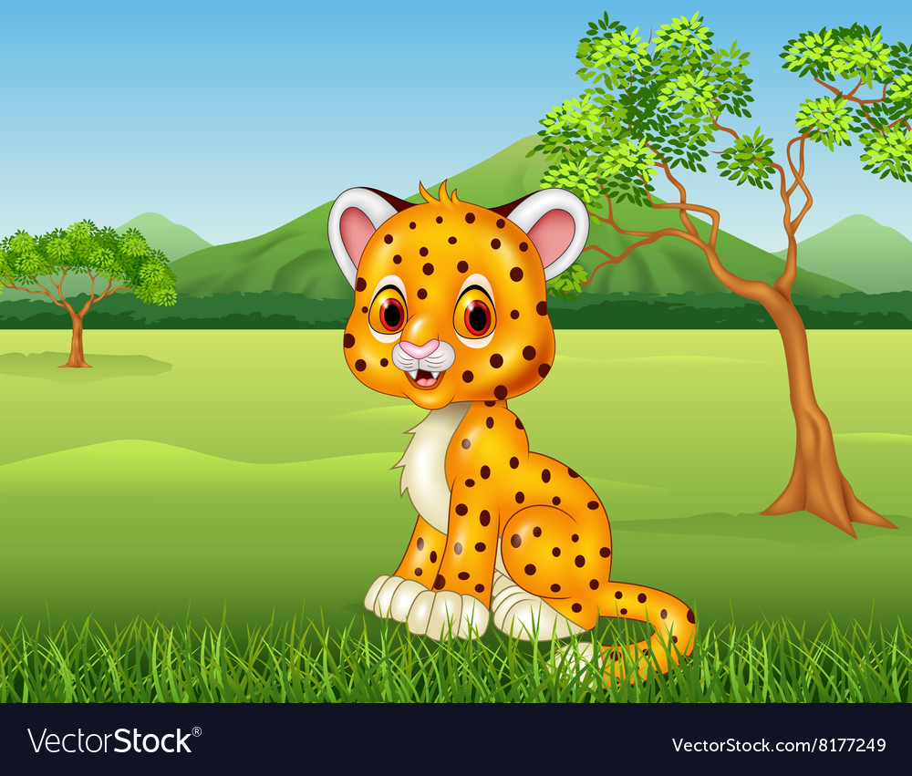 Cute Baby Cheetah in Jungle
