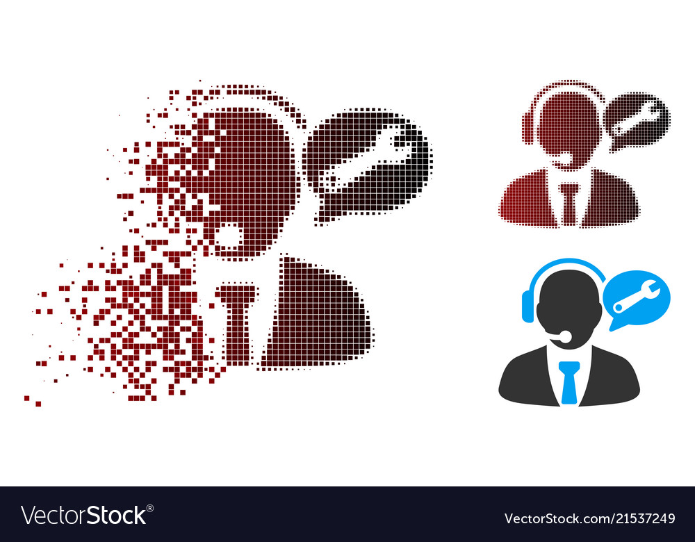 Dissolving pixel halftone service manager message vector image Dissolving pixel halftone service manager message