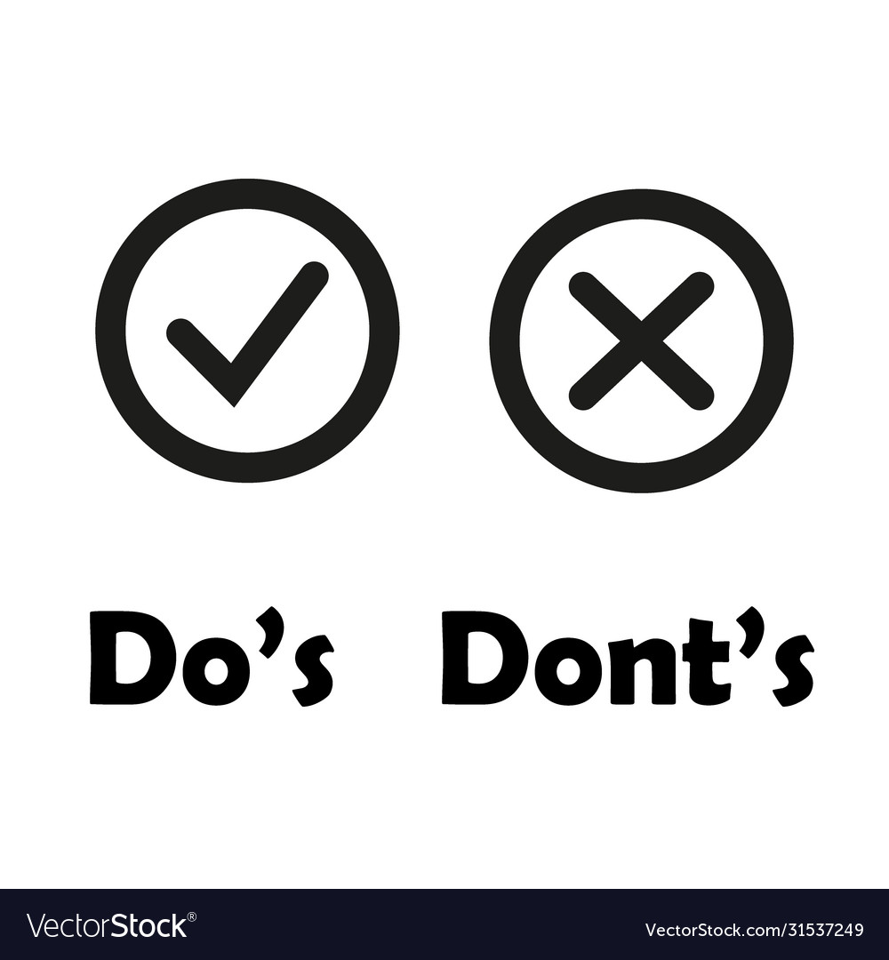 Dos and donts marks like learning test simple