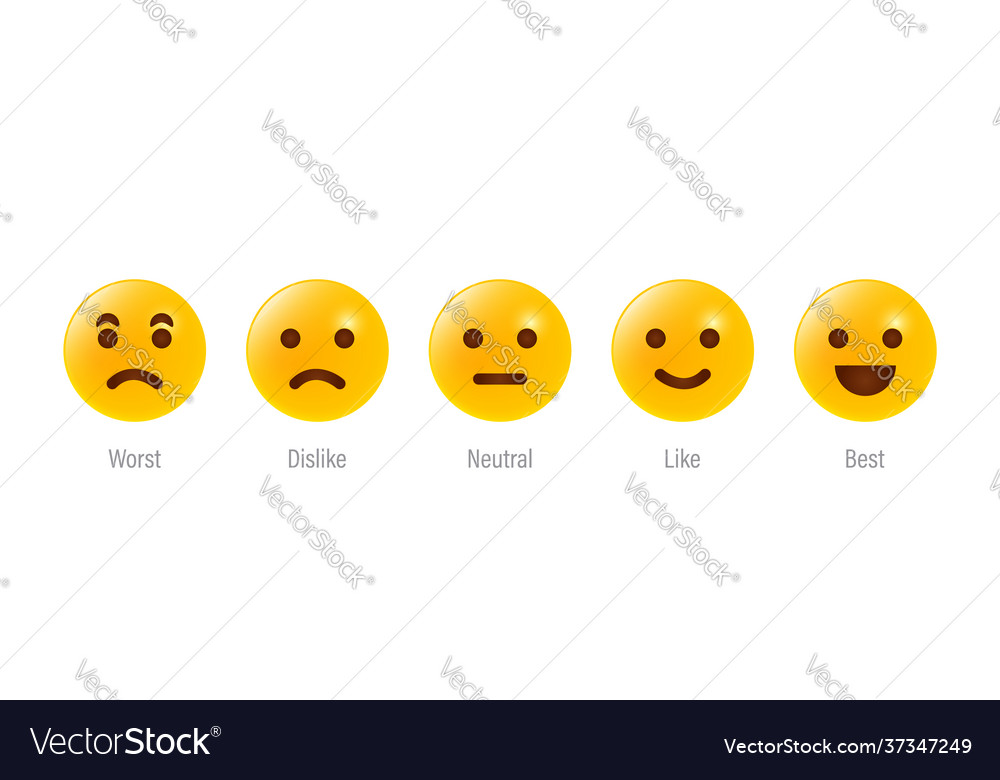 Feedback scale service with emotion icons Vector Image Feedback scale service with emotion icons