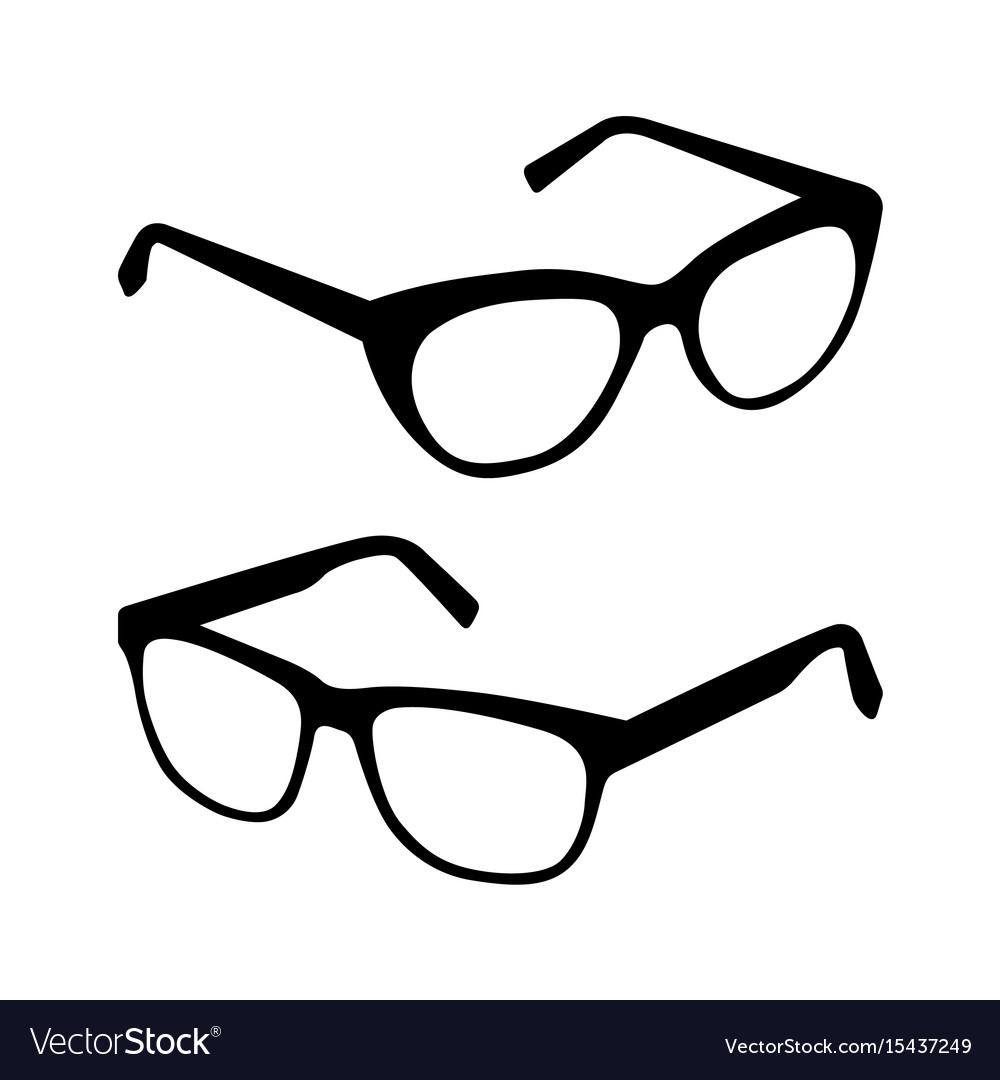 Glasses Silhouette Set Royalty Free Vector Image 