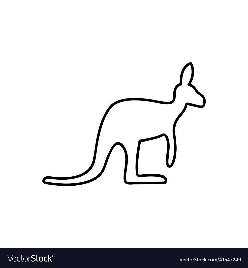 Kangaroo side view line icon linear style sign Vector Image Kangaroo side view line icon linear style sign