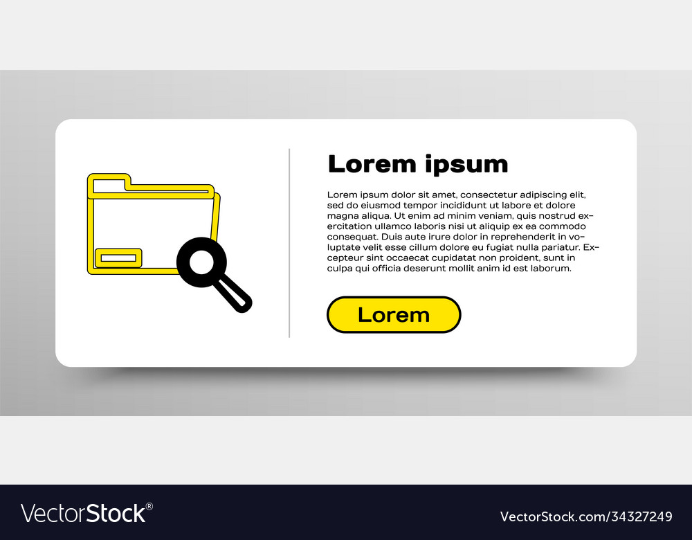 Line search concept with folder icon isolated vector image Line search concept with folder icon isolated