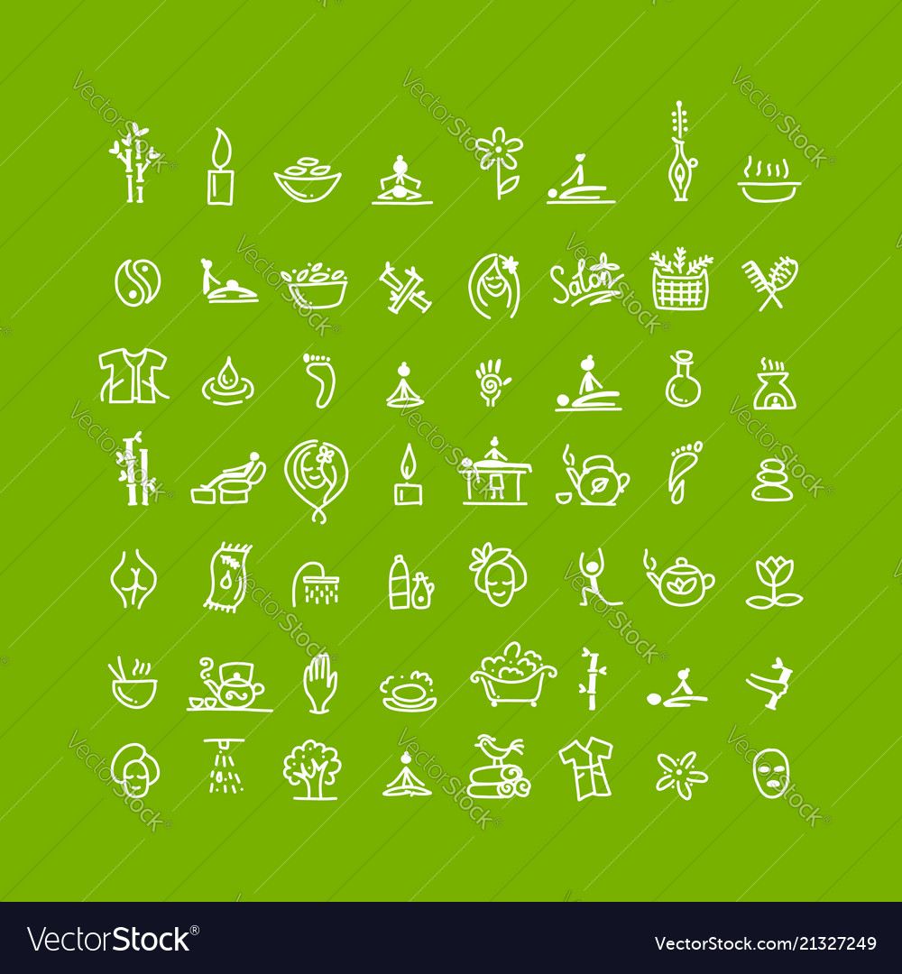 Massage and spa icons set for your design