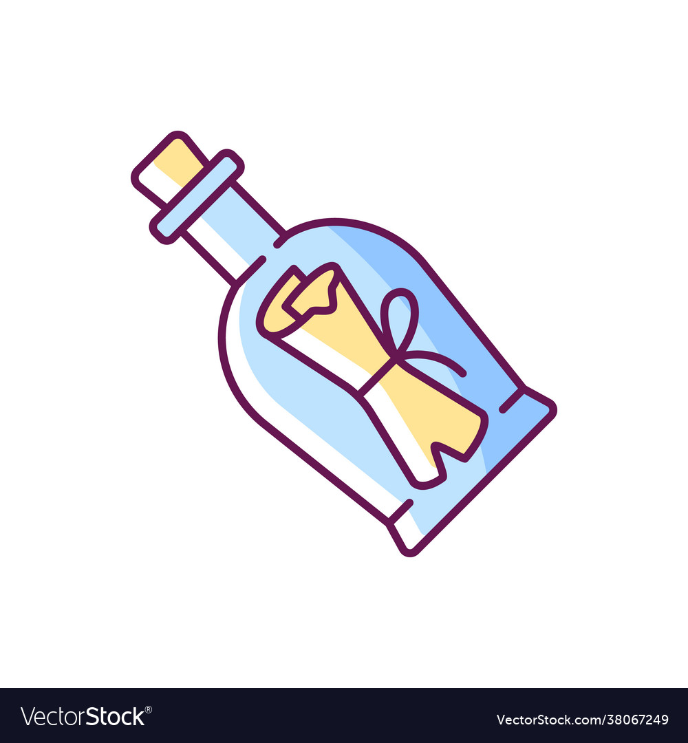 Message in bottle rgb color icon vector image Message in bottle rgb color icon