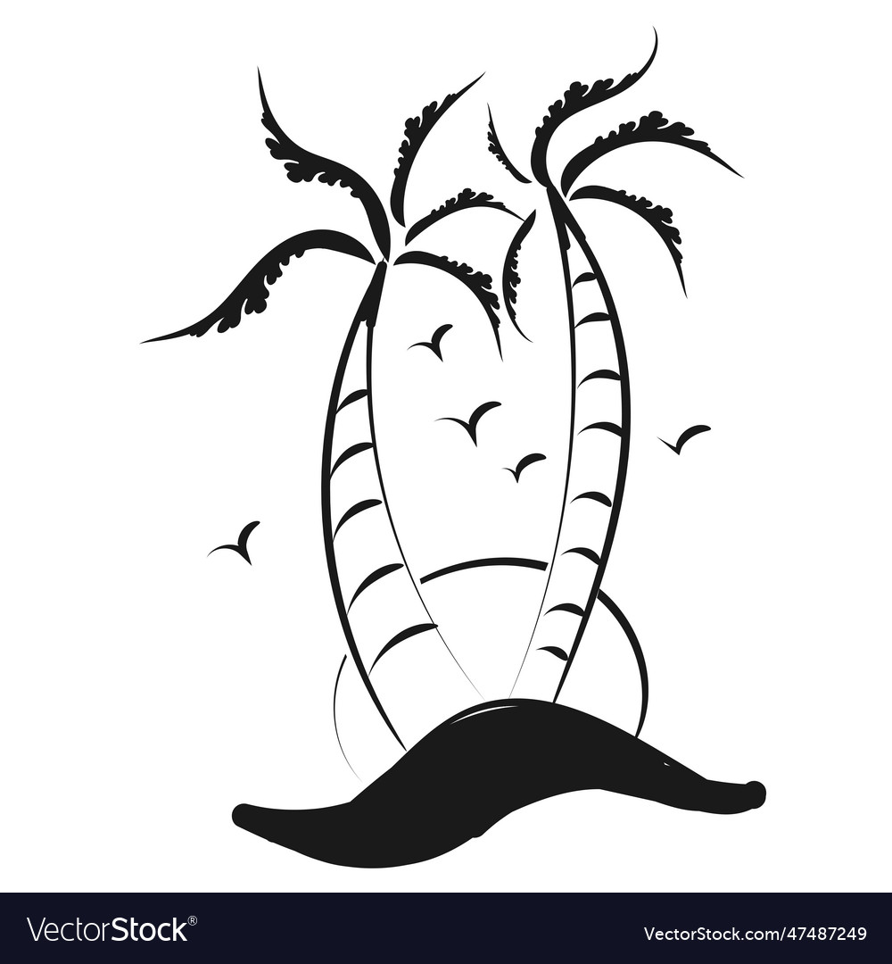 Palm tree line drawing for print