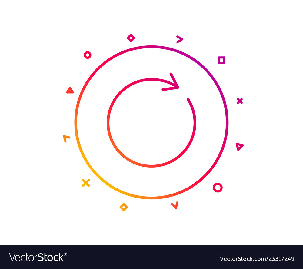 Refresh line icon rotation arrow sign