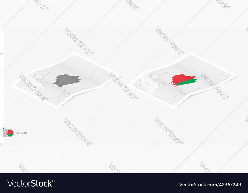 Set of two realistic map belarus with shadow