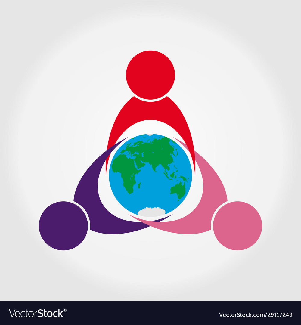 Symbol unity different people care about Vector Image