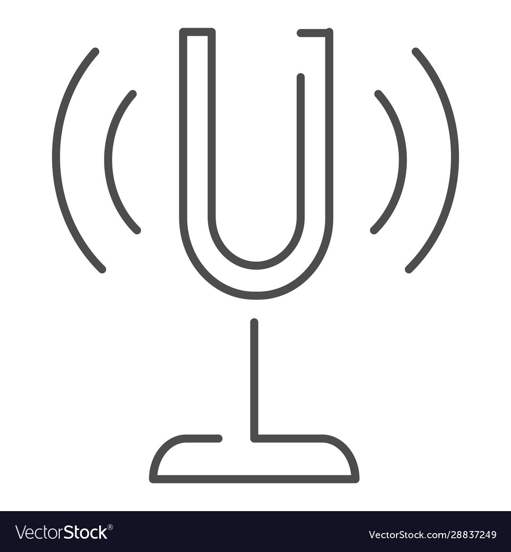 Tuning fork thin line icon sound tuner