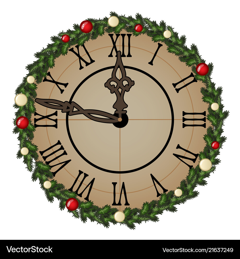 Vintage wall clock with ornate dial tree Vector Image