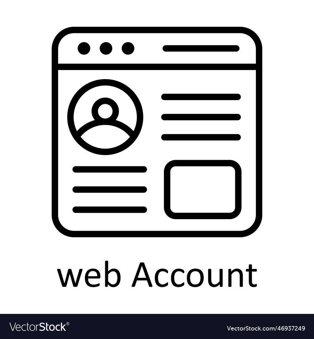 Web account outline icons simple stock