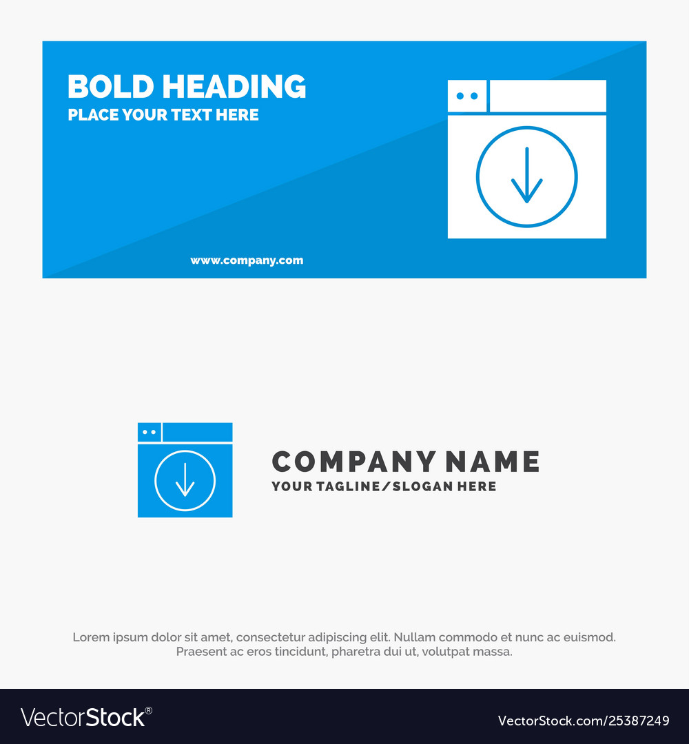 Web design download down application solid icon vector image Web design download down application solid icon