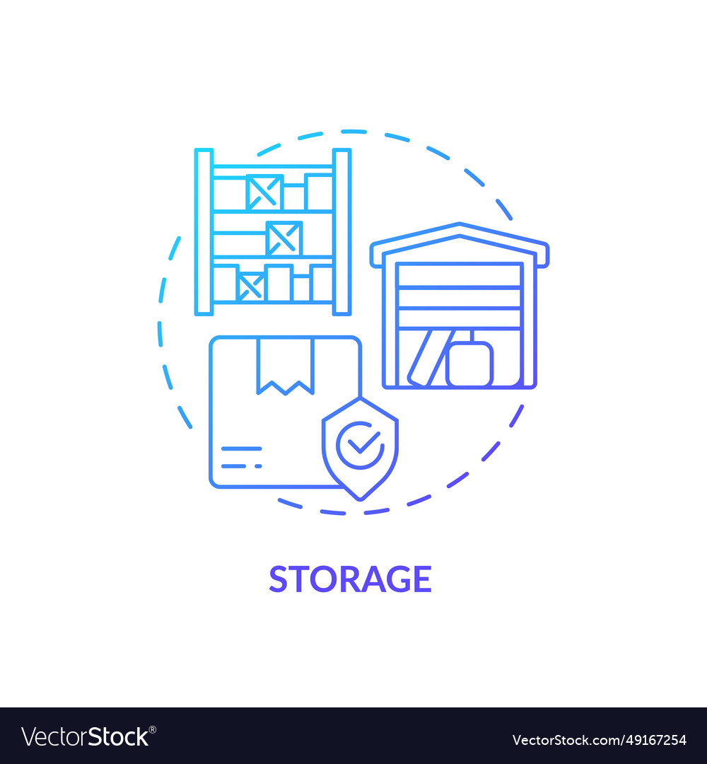 2d simple thin linear storage gradient icon vector image 2d simple thin linear storage gradient icon
