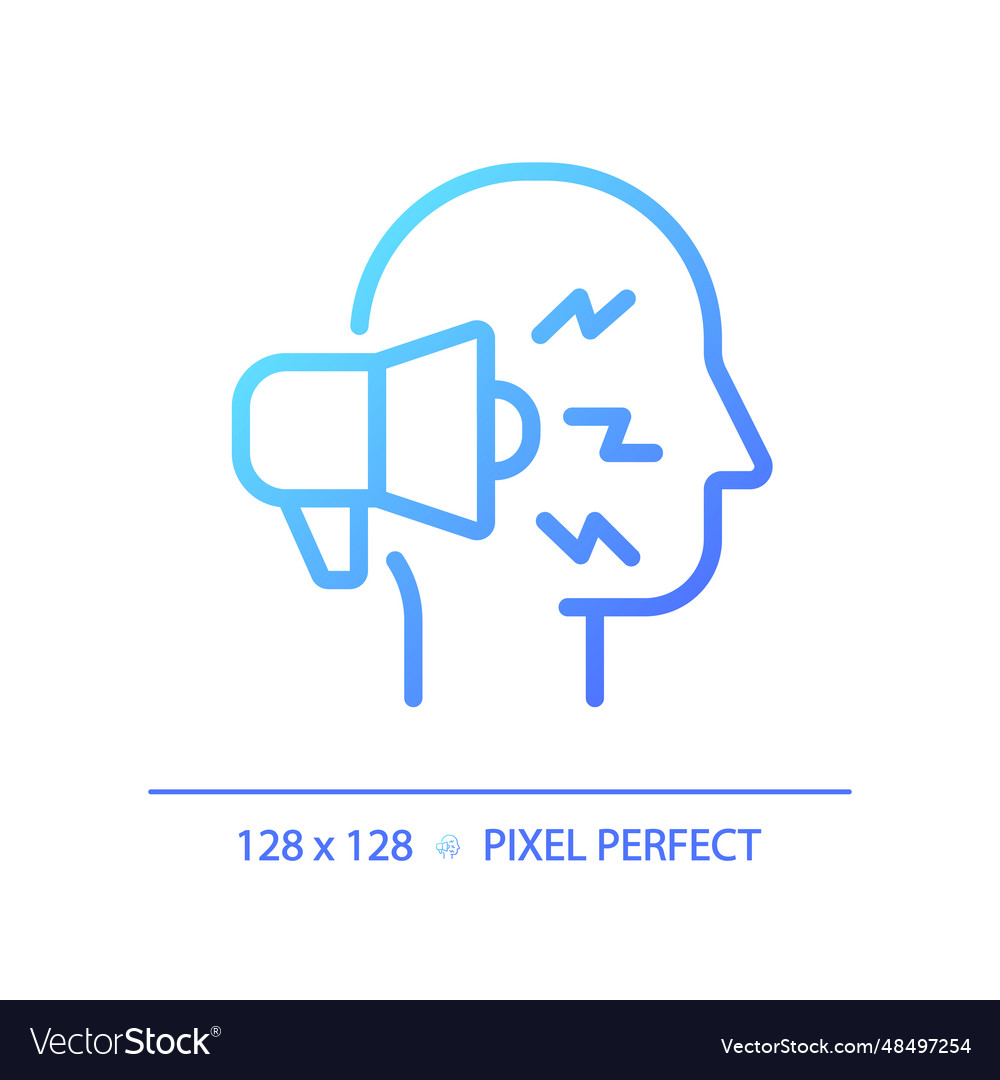 2d thin linear gradient public speaker icon