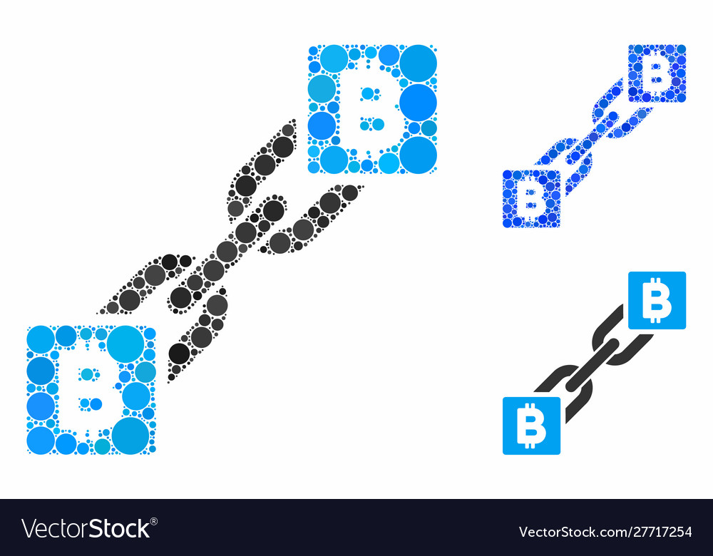 Bitcoin blockchain mosaic icon circles
