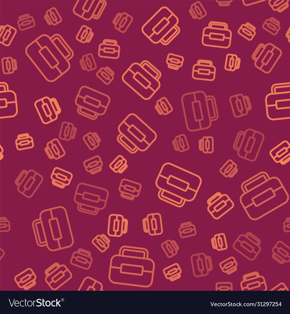 Brown line toolbox icon isolated seamless pattern Vector Image Brown line toolbox icon isolated seamless pattern