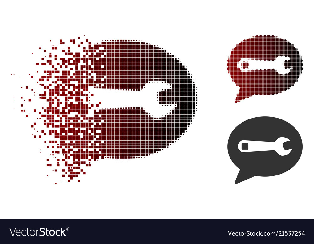 Dissolved pixel halftone service message icon
