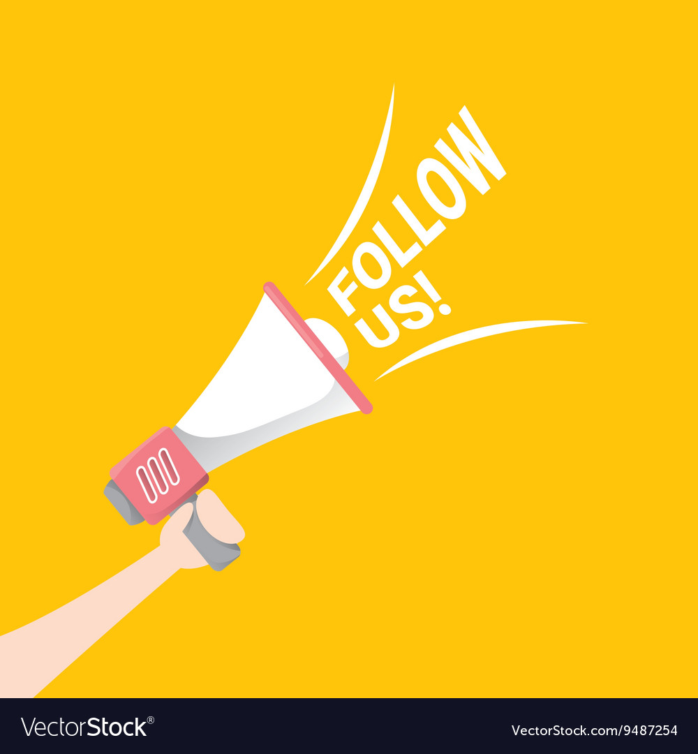 Follow us banner us concept Royalty Free Vector Image