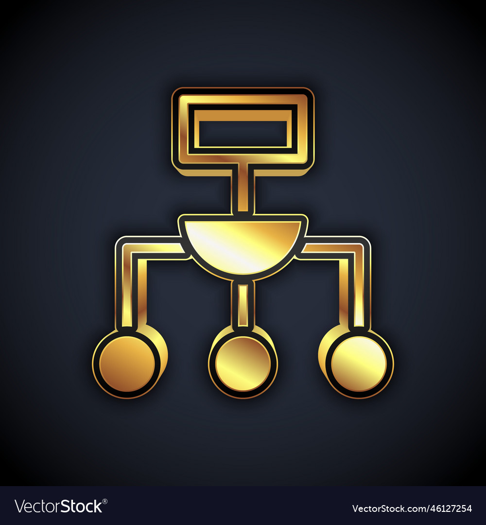 Gold algorithm icon isolated on black background vector image Gold algorithm icon isolated on black background