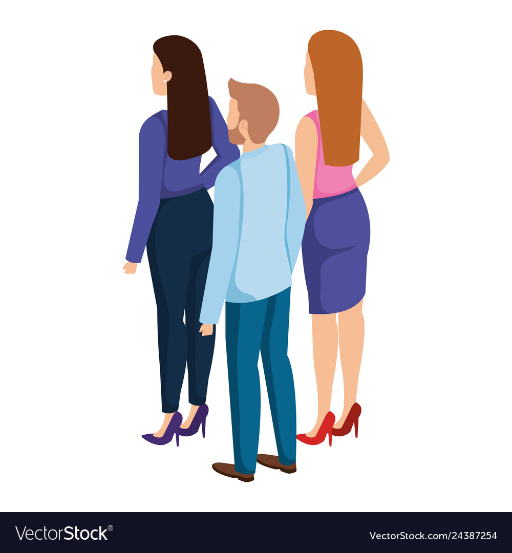 Group of business people back avatars characters Vector Image