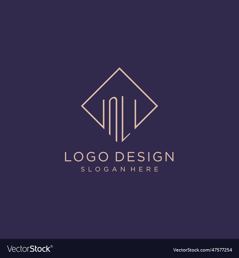 Initials nl logo monogram with rectangle style Vector Image