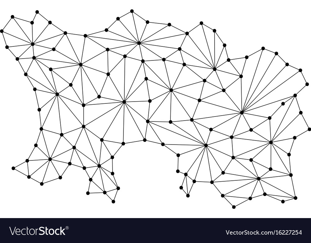 Jersey map of polygonal mosaic lines network rays