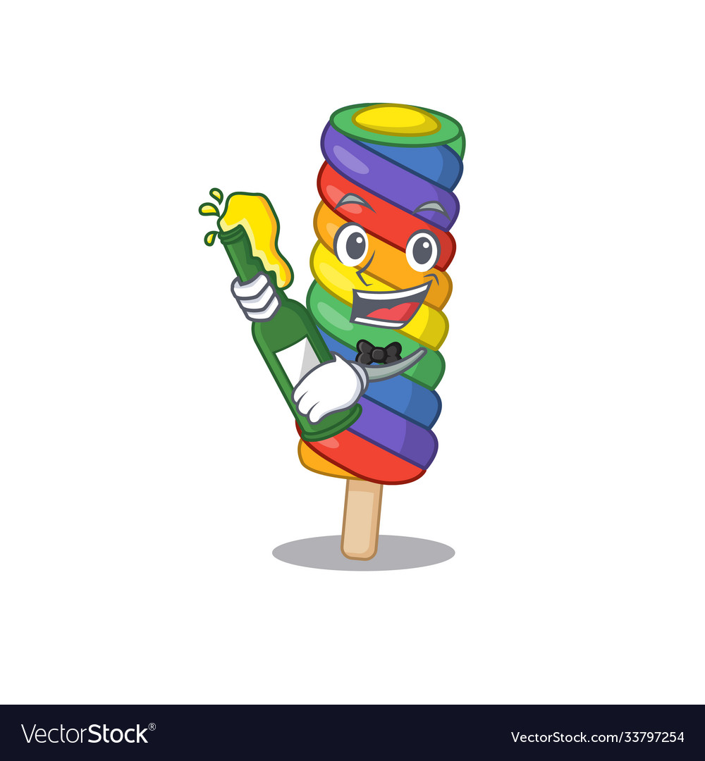 Mascot cartoon design rainbow ice cream