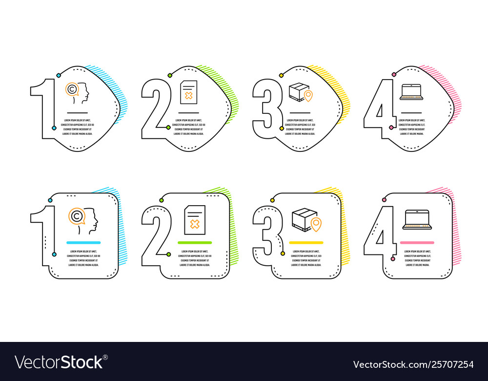 Parcel tracking writer and delete file icons set vector image Parcel tracking writer and delete file icons set