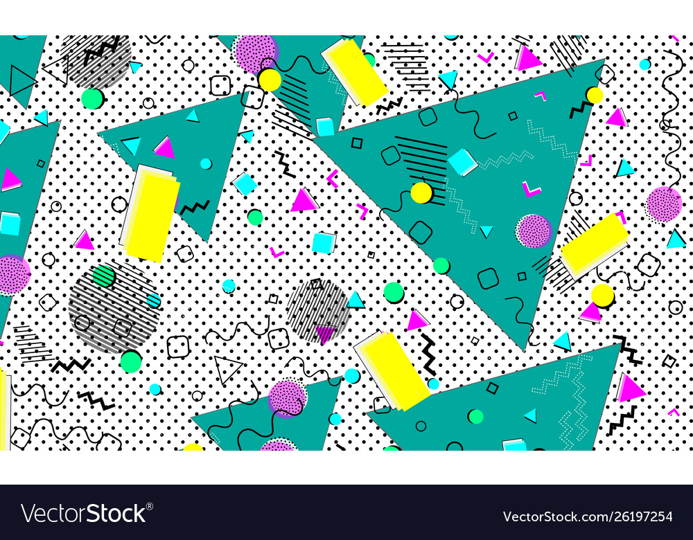 Pop art color background memphis pattern