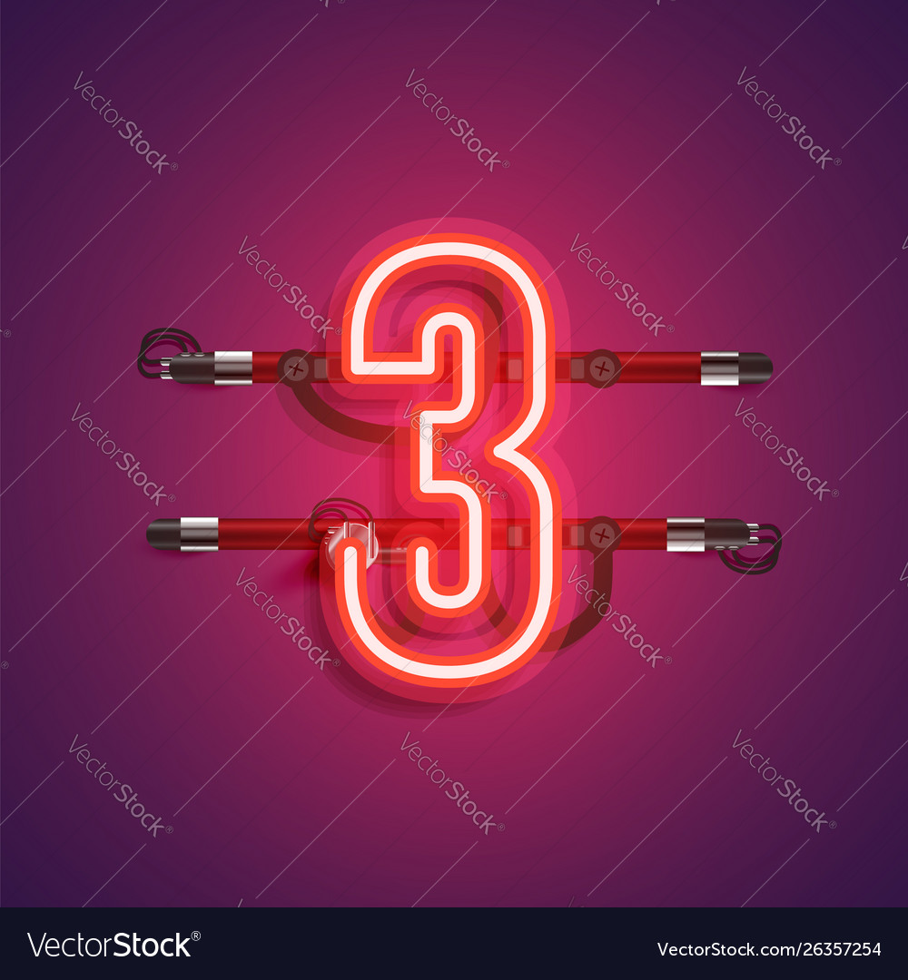 Realistic neon character with wires and console