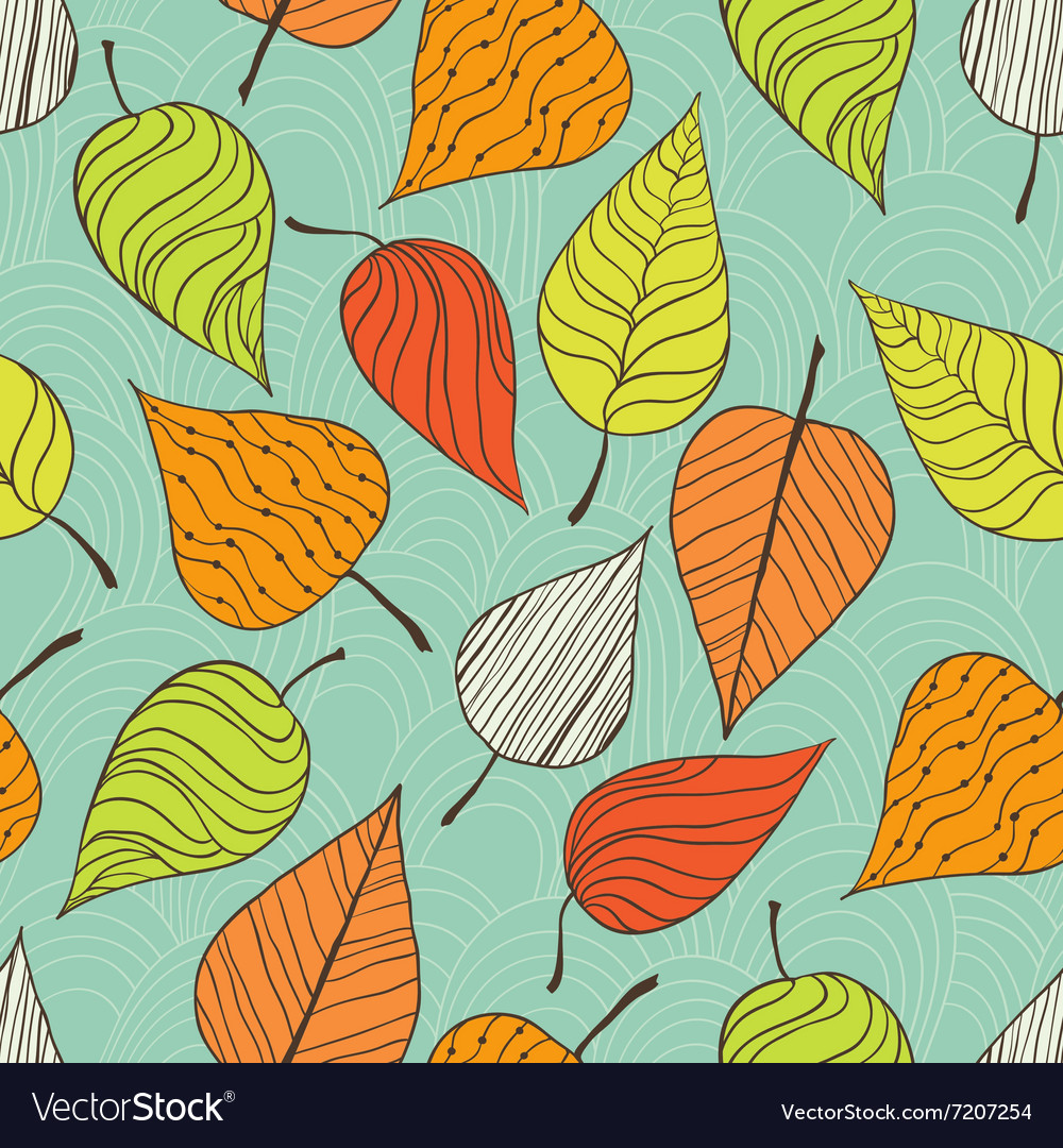 Seamless pattern with leaf