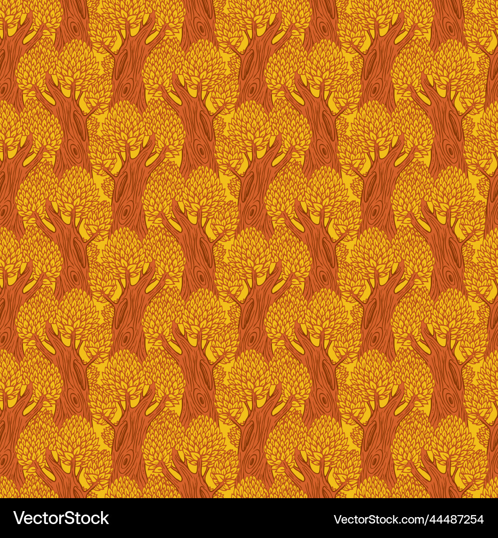 Seamless pattern with old deciduous trees Vector Image