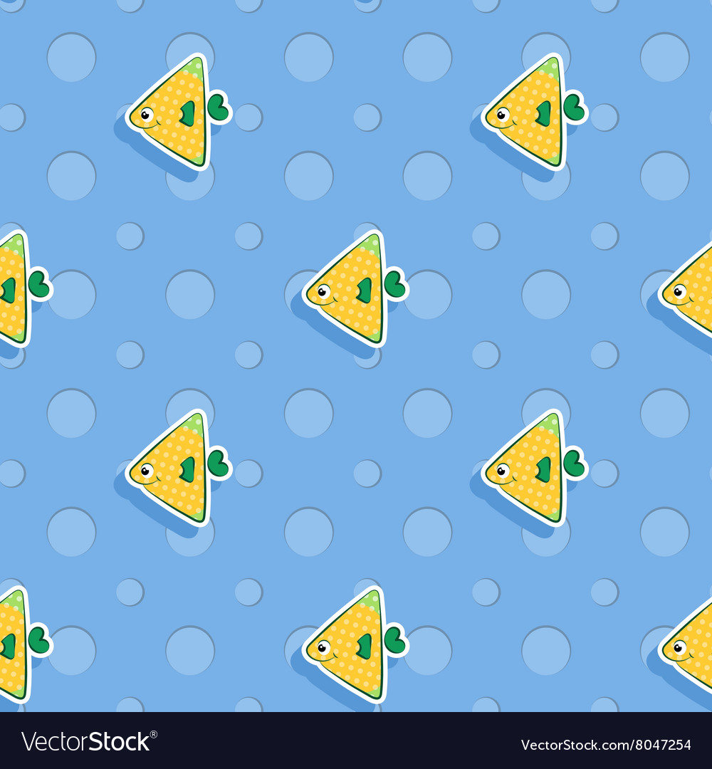 Seamless sea pattern with smiling