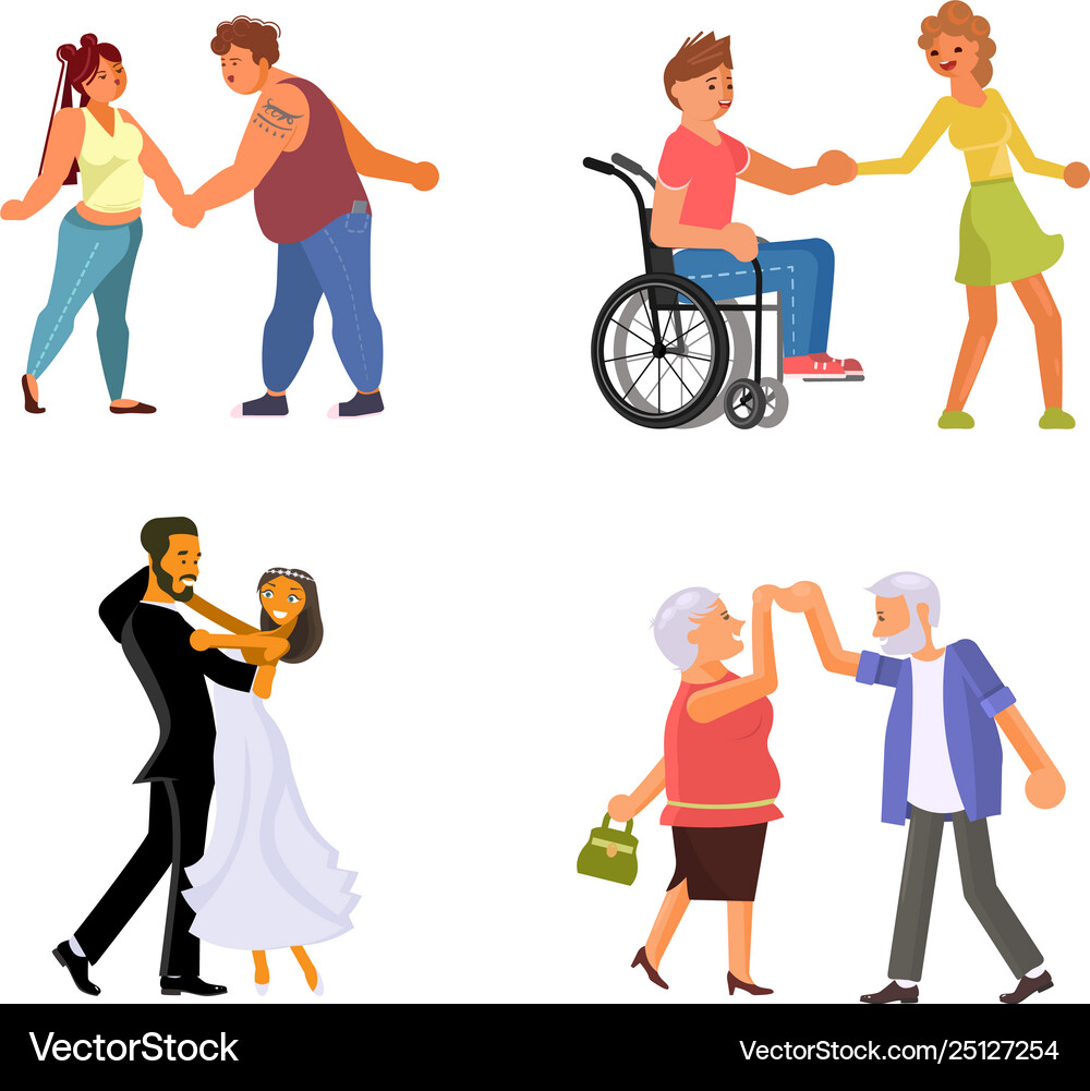 Set dancing couples Royalty Free Vector Image - VectorStock