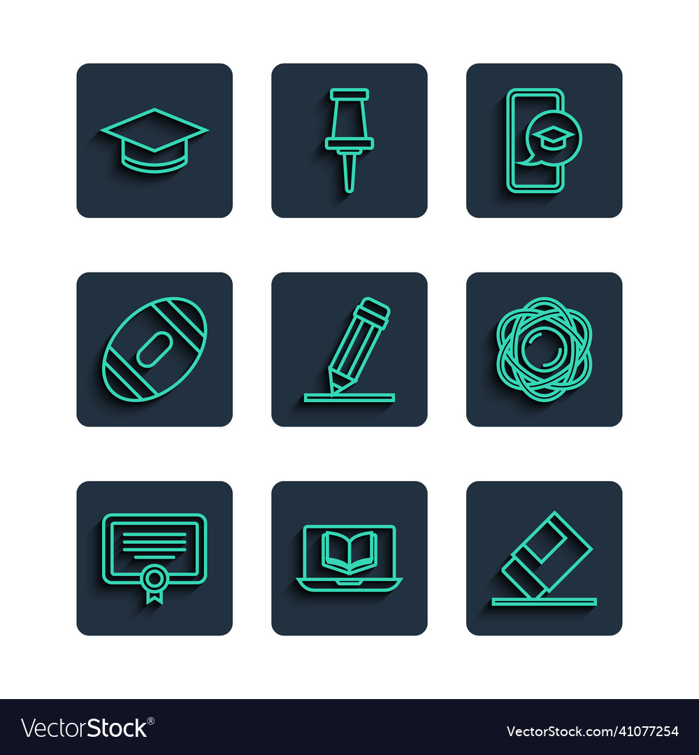 Set line certificate template online class Vector Image Set line certificate template online class