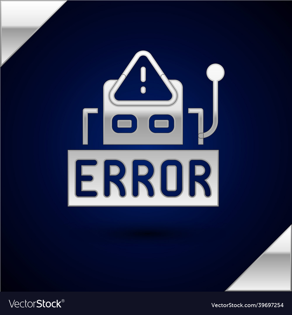 Silberfehler im Arbeitsprogramm des Roboters vector image Silberfehler im Arbeitsprogramm des Roboters