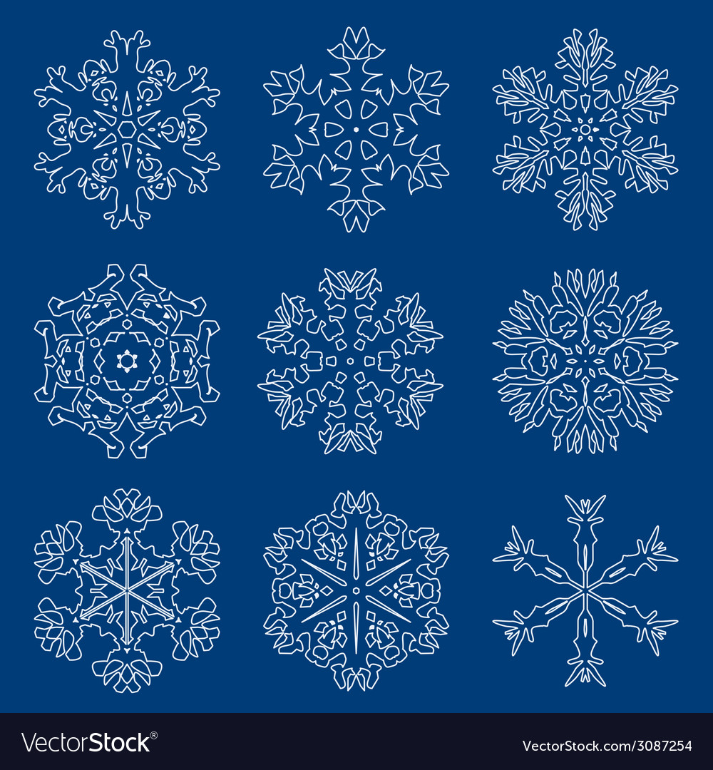 Snowflake icon winter theme snowflakes
