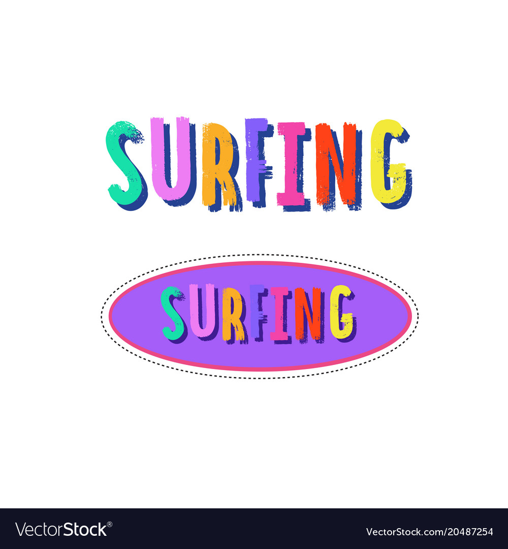 Surfing print colorful sign 3