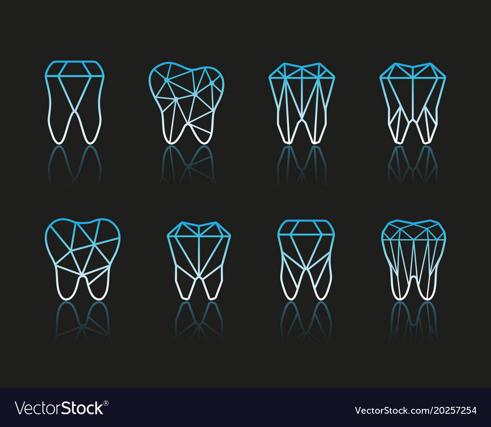 Tooth symbol set Royalty Free Vector Image - VectorStock