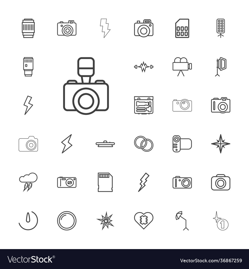 33 flash icons Royalty Free Vector Image - VectorStock