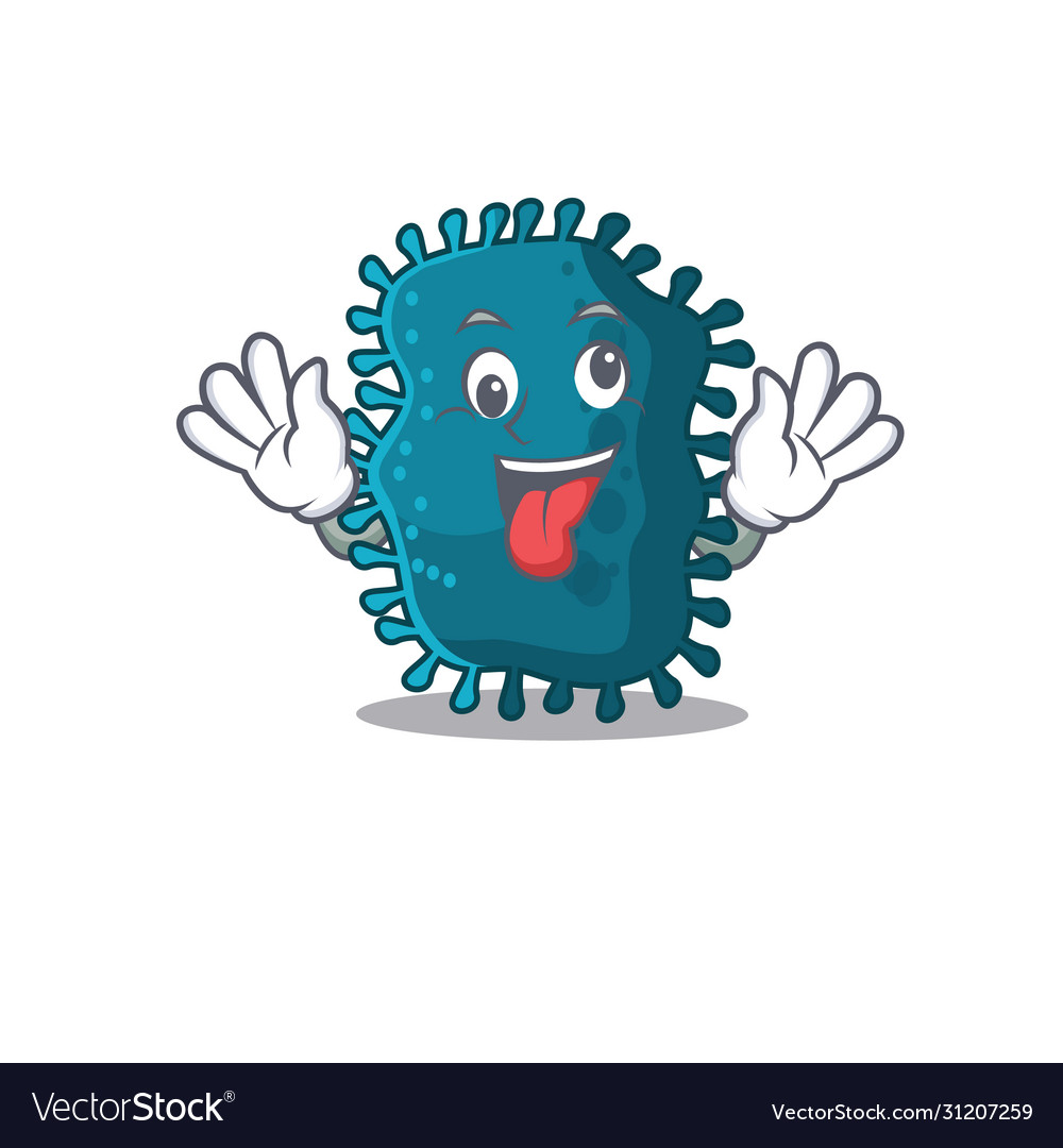 A cartoon design clostridium having crazy face