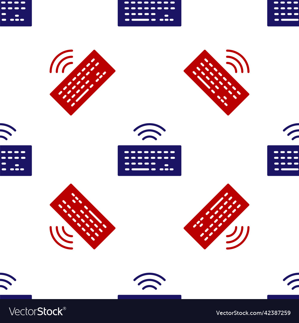 Blue and red wireless computer keyboard icon vector image Blue and red wireless computer keyboard icon