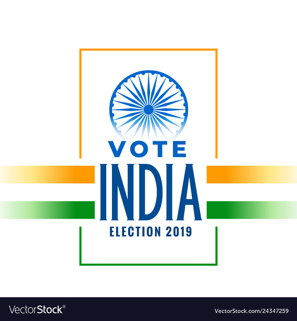 Election 2019 banner with tricolor indian flag Vector Image