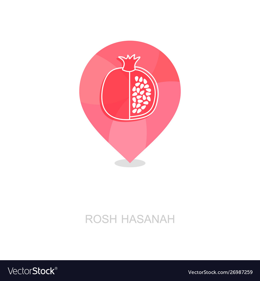 Garnet rosh hashanah pin map icon shana tova