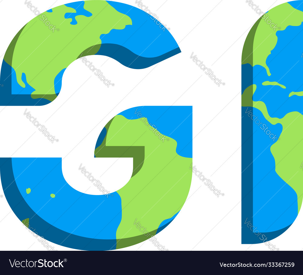 Initial gi logo design with world map style