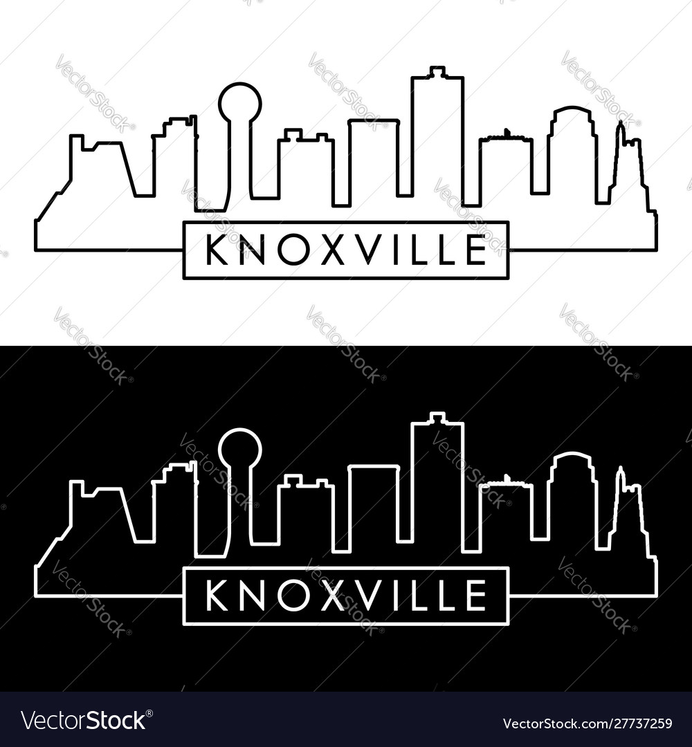 Knoxville skyline linear style editable file