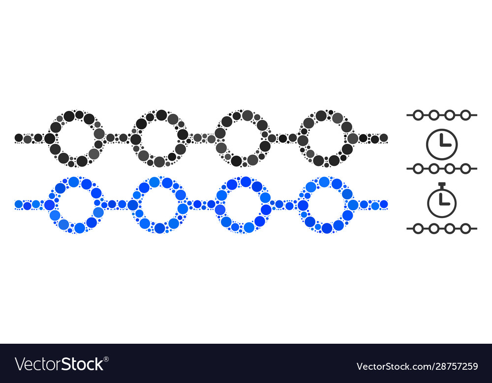 Marked line composition icon round dots vector image Marked line composition icon round dots