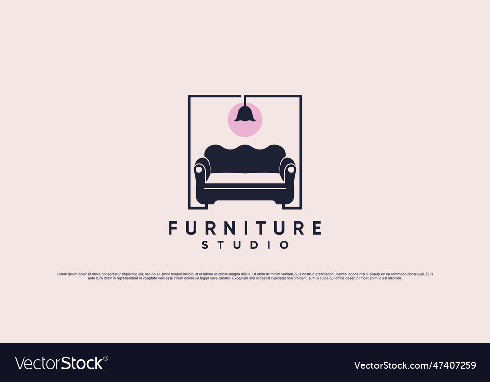 Minimalist furniture logo design for interior Vector Image